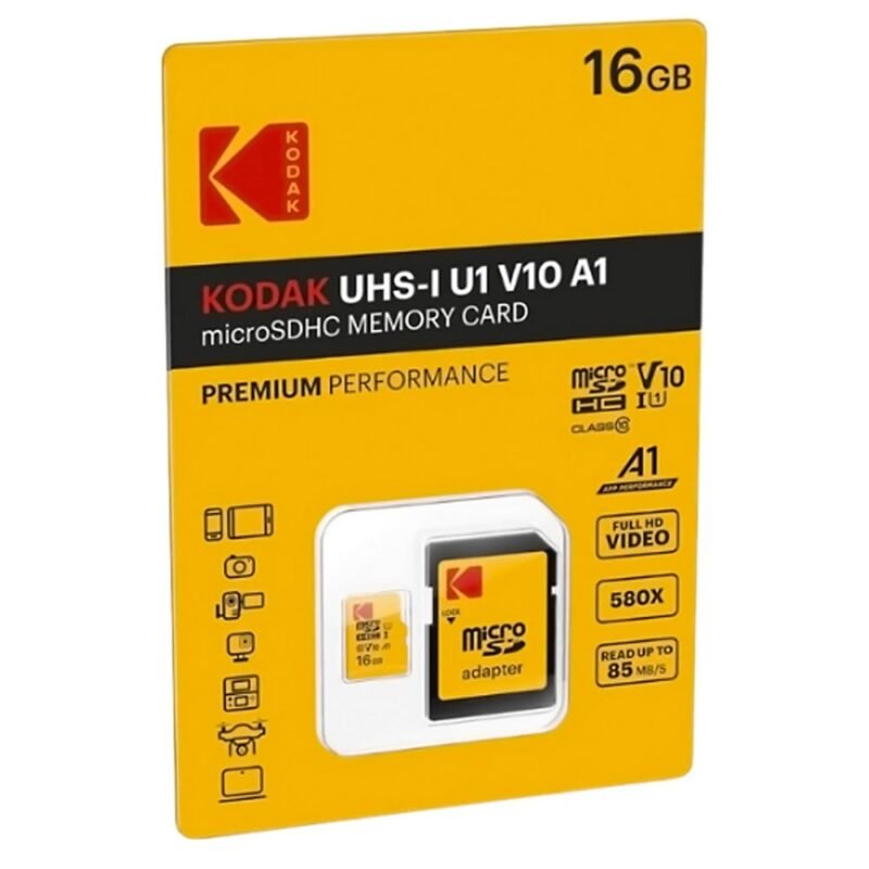 Kodak V10 Series Micro SDHC (with adaptor) (16GB, EKMSDM16GHC10K)