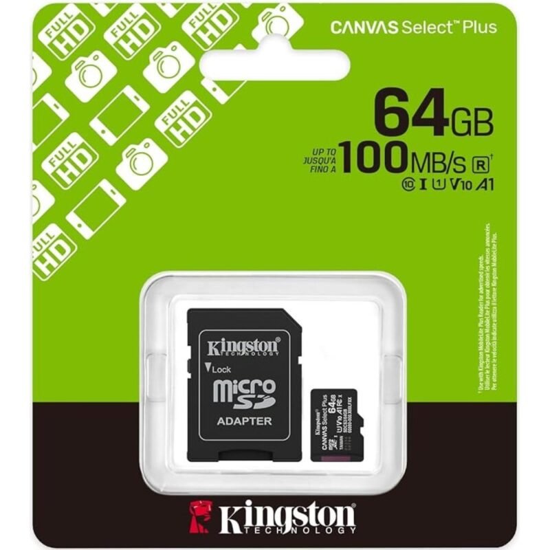 Kingston Canvas Select Plus MicroSD (64GB, SDCS3-64GB)