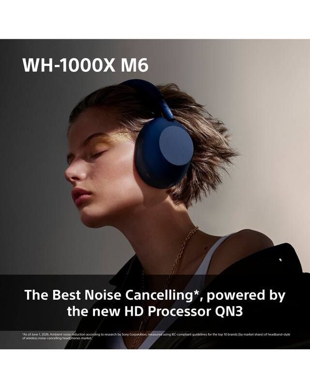 Sony WH-1000XM6 Wireless Noise-Canceling Over-Ear Headphones (Sand Pink)