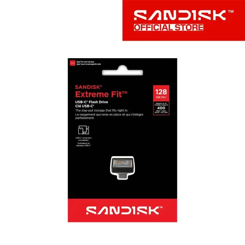 Sandisk Extreme Fit USB-C Flash Drive (128GB, SDCZ530-128G-G46)
