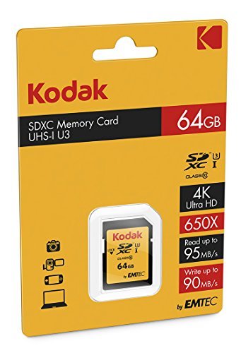 Kodak V30 Ultra  SDXC Class 10 (64GB, EKMSD64GXC10HPRK)