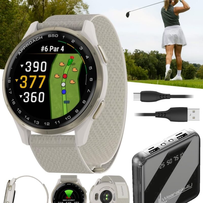 Garmin Approach S50 43mm (HK) Neutral with Ivory Nylon (010-03010-41)