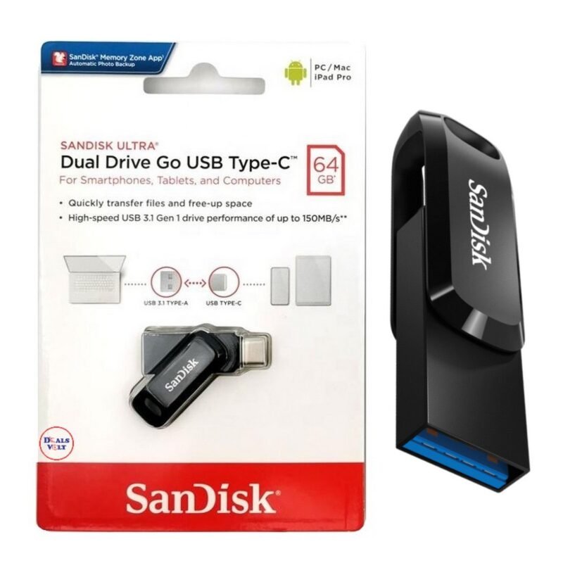 Sandisk Ultra Dual Drive Go USB Type C (64GB, SDDDC3-064G-G46, Black)