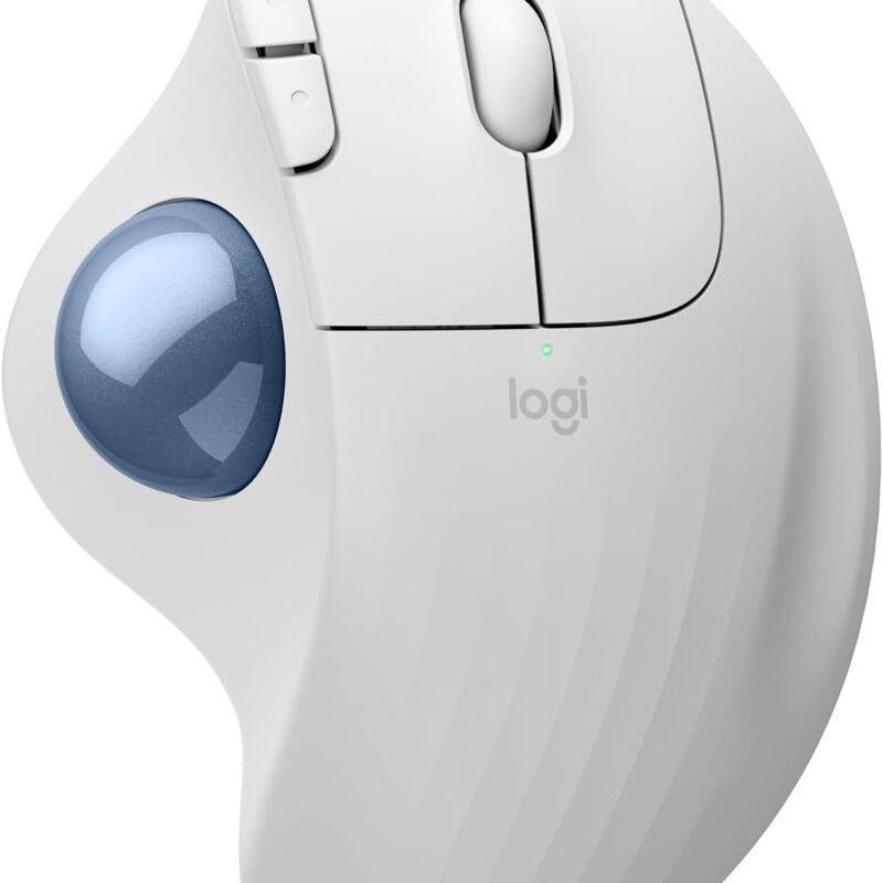 Logitech Ergo M575S Wireless Trackball Mouse (White, 910-007036)