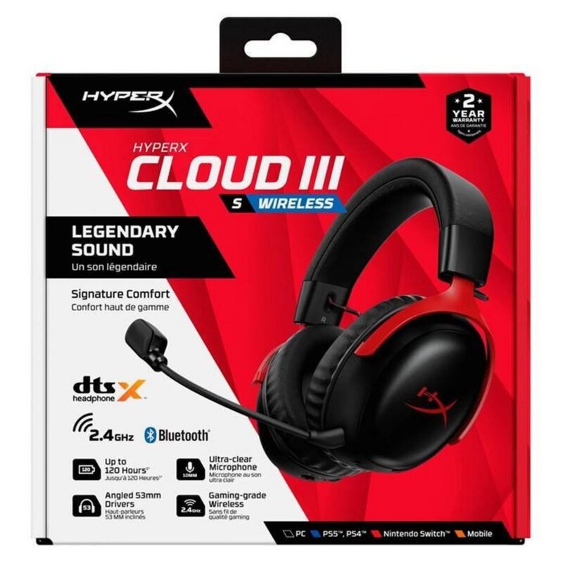 HyperX Cloud III S Wireless (Black Red, A59Z0AA)
