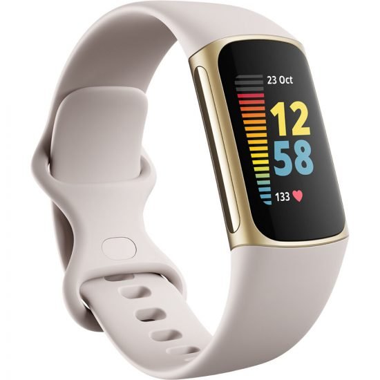 Fitbit Charge 5 Fitness Wristband (FB421) (Lunar White / Soft Gold)