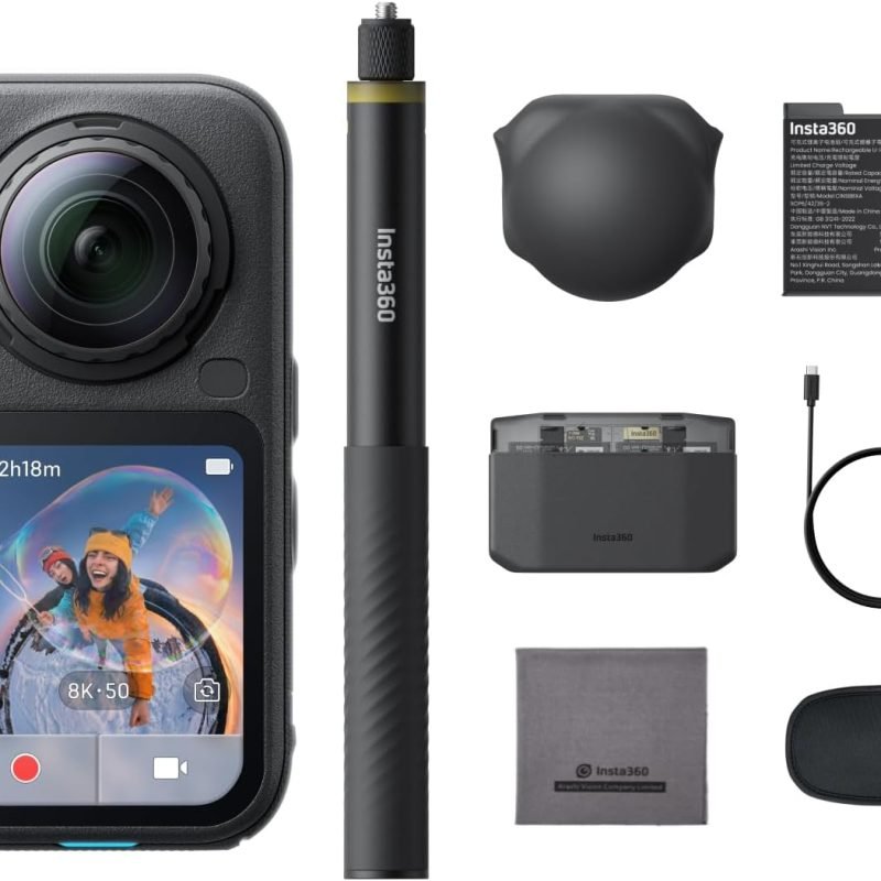Insta360 X6 8K 360 Action Camera Essentials Bundle (Midnight Black)