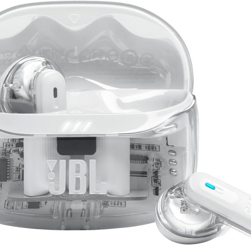 JBL Tune Beam True Wireless Earbuds (Ghost Edition) (White)