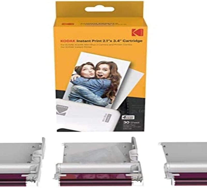 Kodak 4PASS Instant Print 2.1x3.4 inch Film Cartridge for Kodak Mini 2 Retro & Mini Shot 2 (30 Sheets) (ICRG-230)