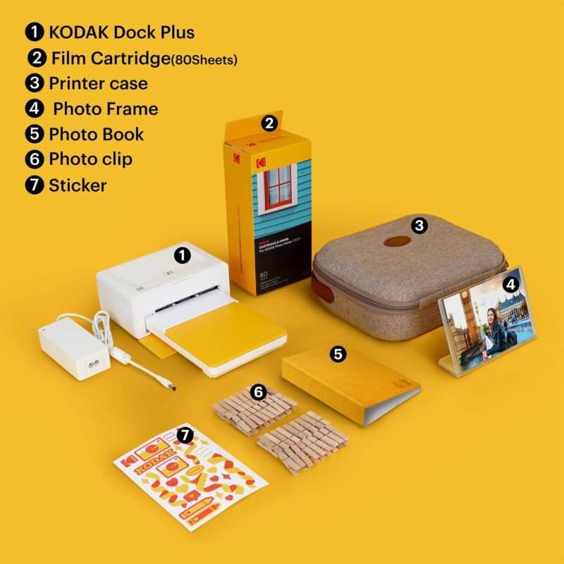 Kodak Dock Plus Instant 4x6 inch  Instant Dock Printer (Black, PD460BW)