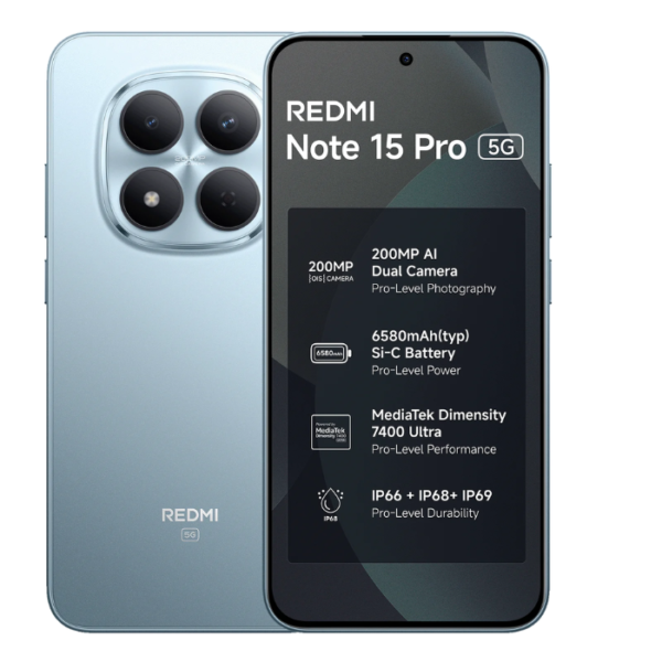 Redmi Note 15 Pro 5G (Global) (256GB+12GB, Glacier Blue)