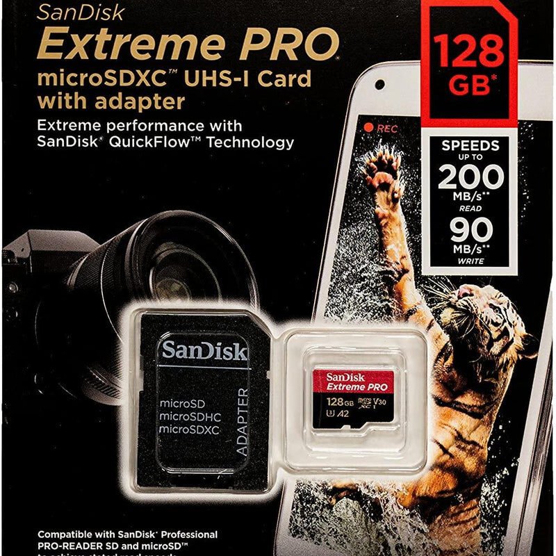Sandisk Extreme Pro microSDXC (128GB, SDSQXCD-128G)