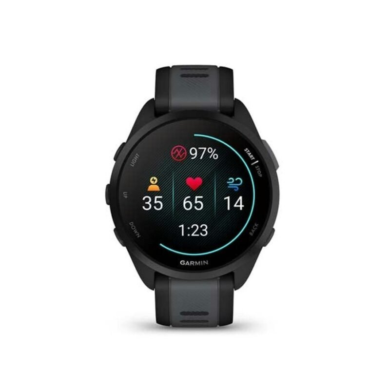 Garmin Forerunner 165 GPS Running Watch (Black Slate, 010-02863-AC)