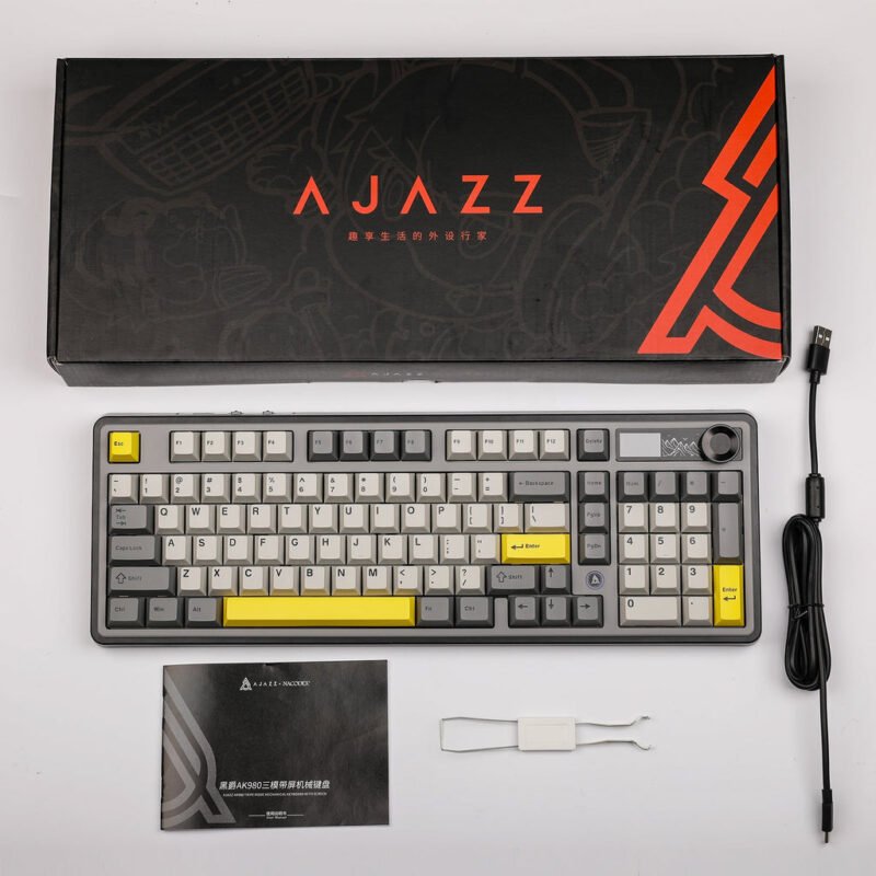 Ajazz AK980 V2 Maillard Switch Keyboard (Grey-White-Yellow) / (Black-Grey-Yellow)
