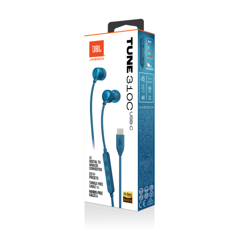 JBL Tune 310C In-Ear Headphones (Blue)