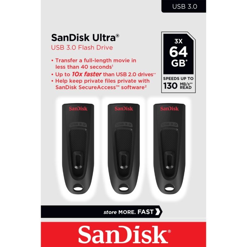 Sandisk Ultra USB 3.0 Flash Drive (64GB, SDCZ48-064G-U46)