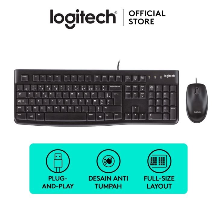 Logitech MK120 USB Keyboard and Mouse Combo (Black, 920-002586)