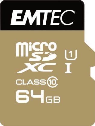 EMTEC Elite Gold Micro SDXC (64GB, ECMSDM64GXC10GP)