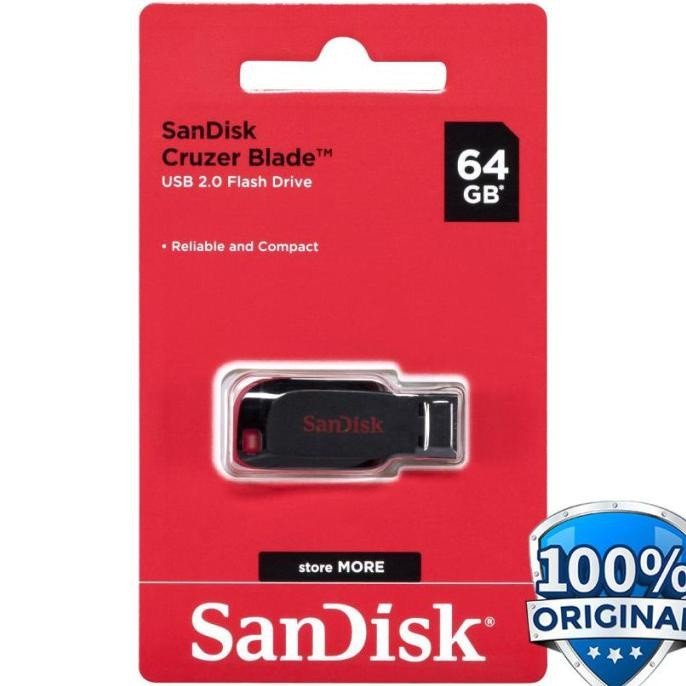 Sandisk Cruzer Blade 64GB USB Flash Drive (SDCZ50-064G-I35)