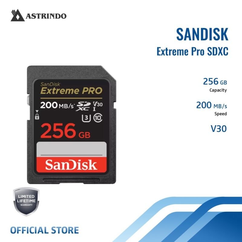 Sandisk Extreme Pro SDXC (256GB, SDSDXXD-256G)