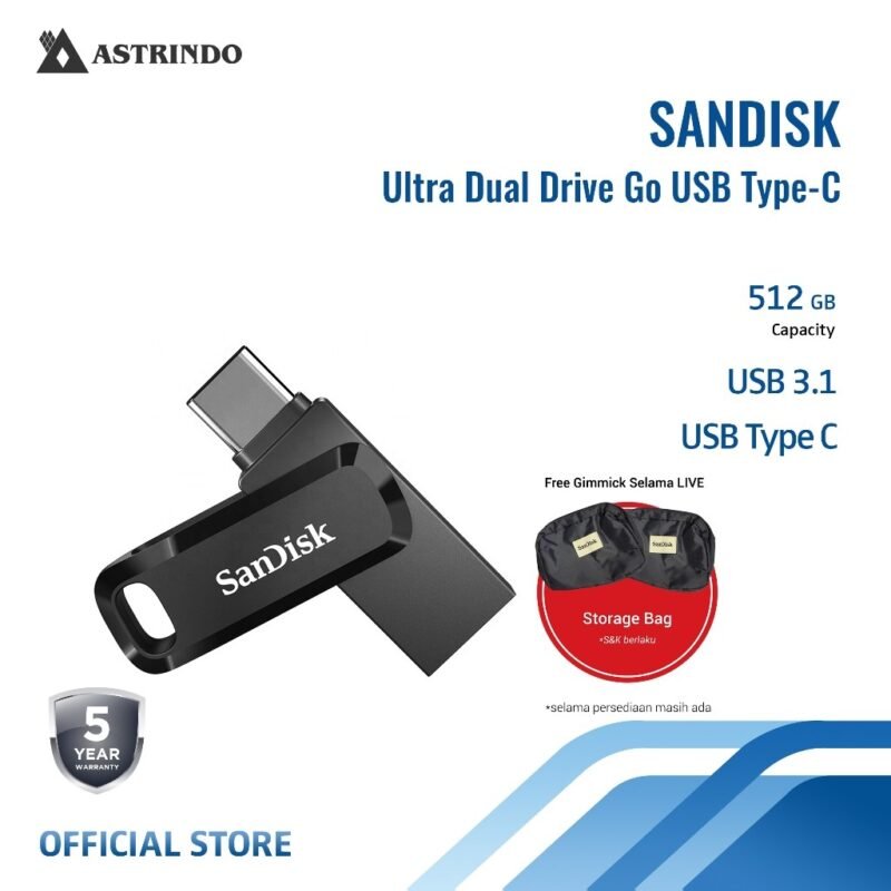 Sandisk Ultra Dual Drive Go USB Type C (512GB, SDDDC3-512G-G46)
