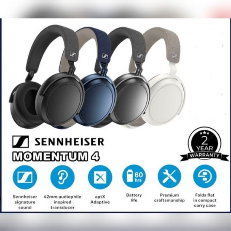 Sennheiser Momentum 4 Wireless Over-Ear Headphones (M4AEBT) (Teal)