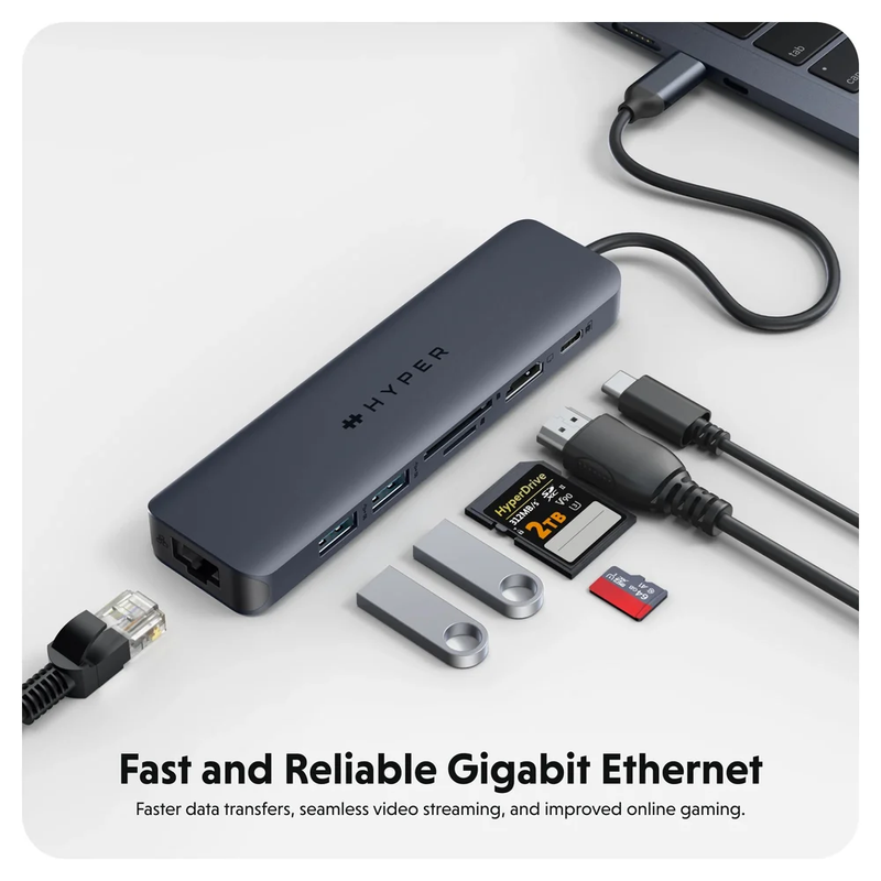 Hyper HyperDrive Next  7 Port USB-C Hub (HD30F-SILVER) (Silver)