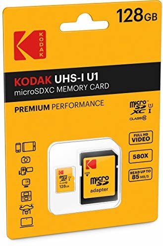 Kodak V10 Series Micro SDXC (with adaptor) (128GB, EKMSDM128GXC10K)