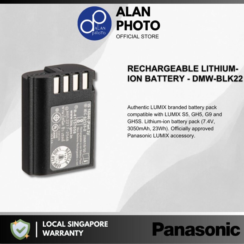 Panasonic DMW-BLK22 Lithium-Ion Battery (7.2V, 2200mAh) For DC-S5