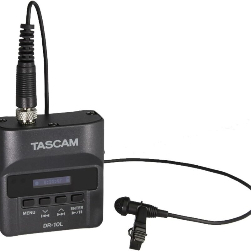 Tascam DR-10L Pro Micro Portable Audio Recorder with Lavalier Microphone (Black)